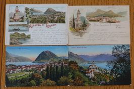 Verschiedene sehr alte AK Lugano und Locarno
