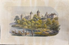 Aquarell von Estavayer