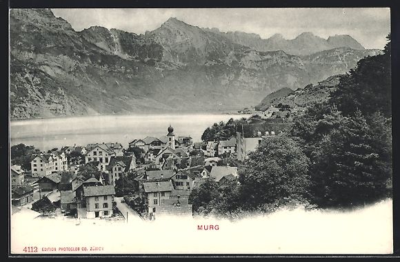 Cartoline postali: Murg, Teilansicht mit Wasser- und Bergbl – Usato da Berlin venduto da bartko-reher