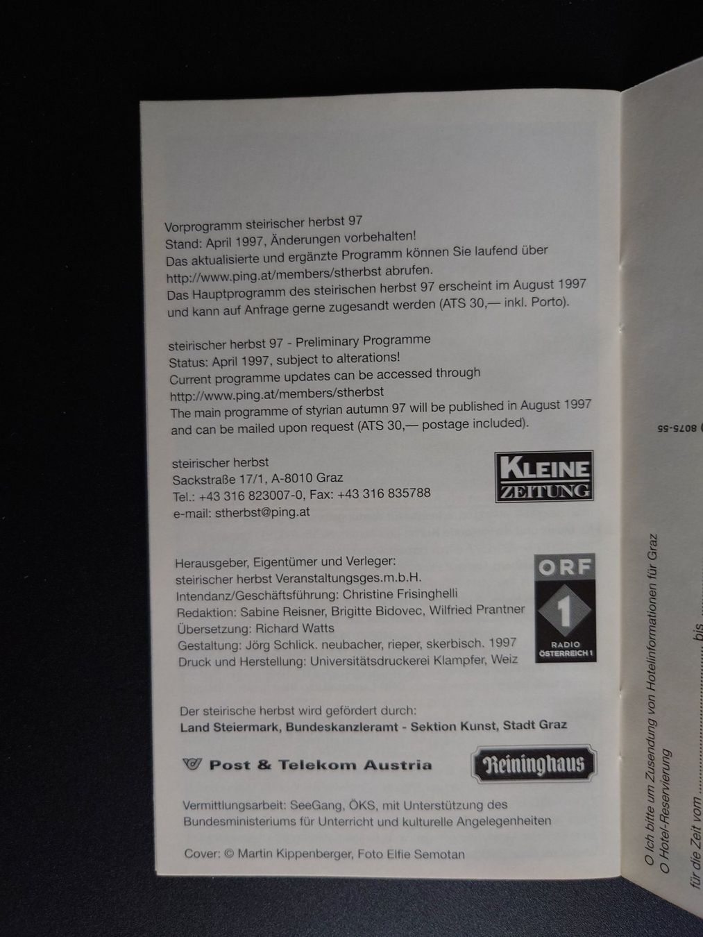 Libri: Martin Kippenberger - Vorprogramm Steirischer Herbst 97. – Usato da Zürich venduto da Artsession71 7