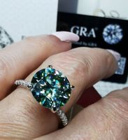 Bague argent avec diamant de moissanite de 5 ct certifié GRA