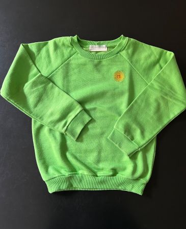 Sommerliches Sweatshirt, Grün mit süsser Sonne - Gr. 128