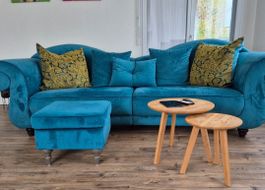 Silvolles Bigsofa / Megasofa in Petrol