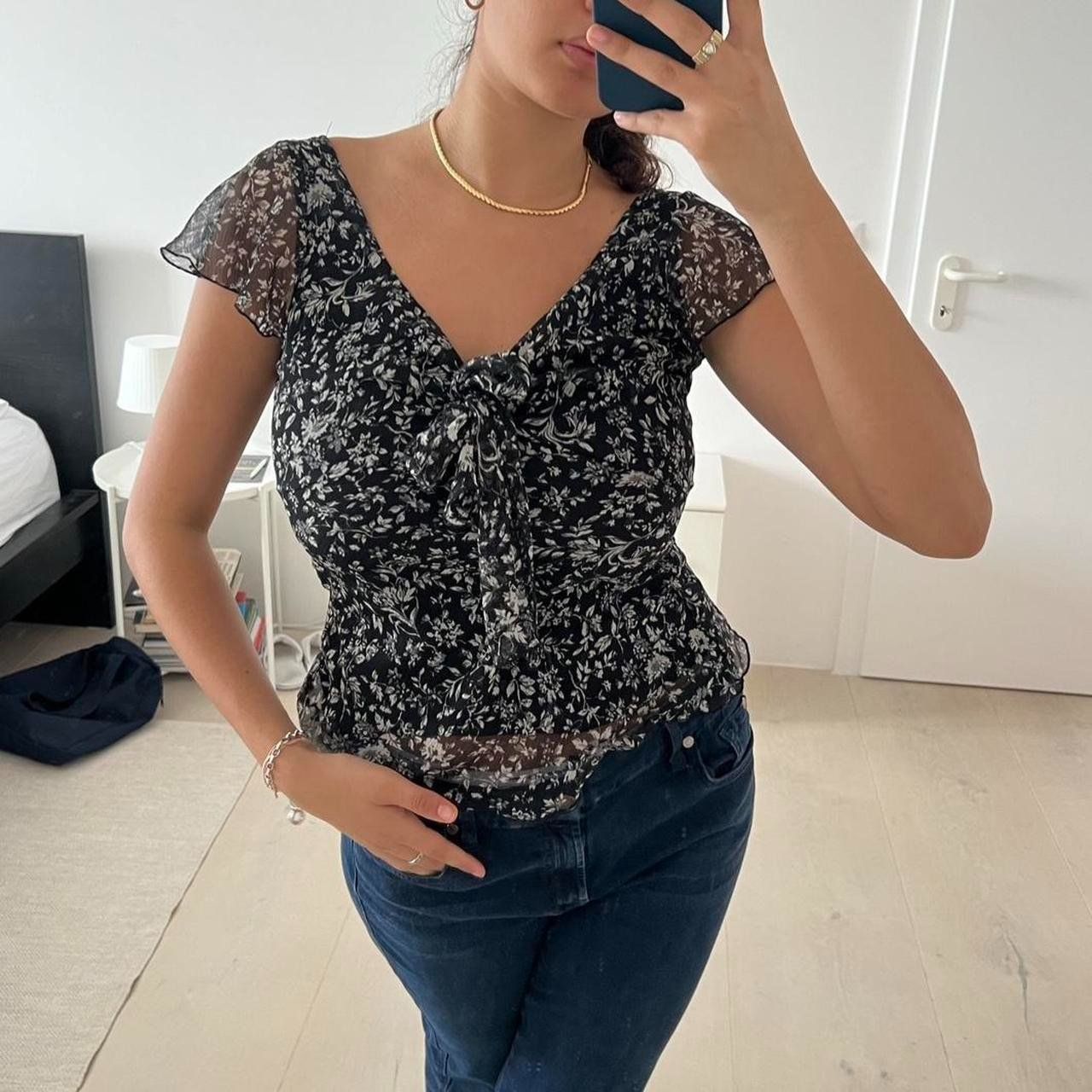 H&M Camicette: Sommerliches Chiffon-Top mit Blumenmuster, Grösse S/M – Usato da Richterswil venduto da sop_zwd9 2