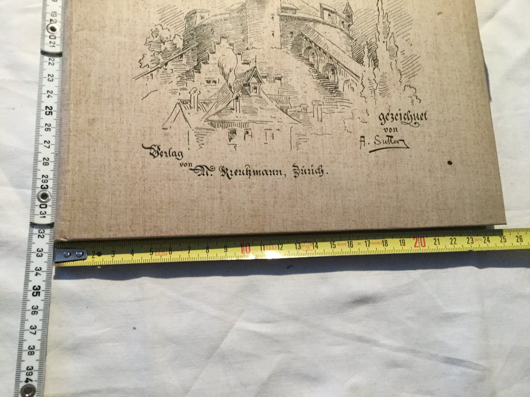 Dipinti: Schweizer Landschaft und Architektur-Bilder A. Sutter 1897 – Usato da Horgen venduto da Goros 9
