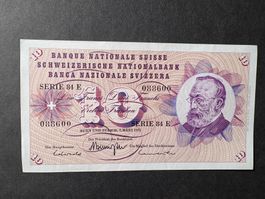 10 Franken Banknote 1973 – Serie 84 E – G. Keller – UNC TOP