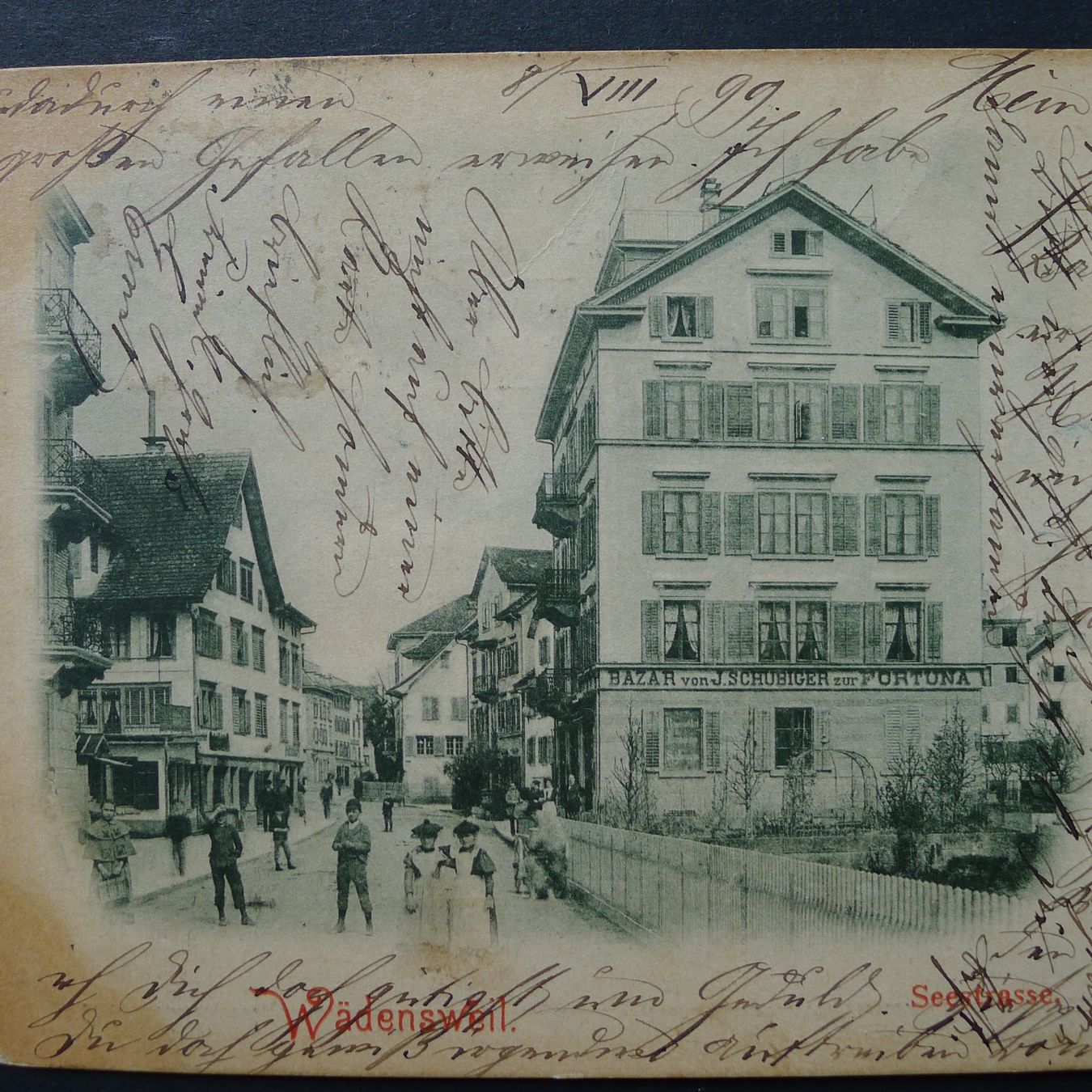 Ansichtskarten: AK Doppelseitig bebildert! Wädensweil ZH, mit Stabstempel – Gebraucht aus Ebikon von SilvioFreund 3