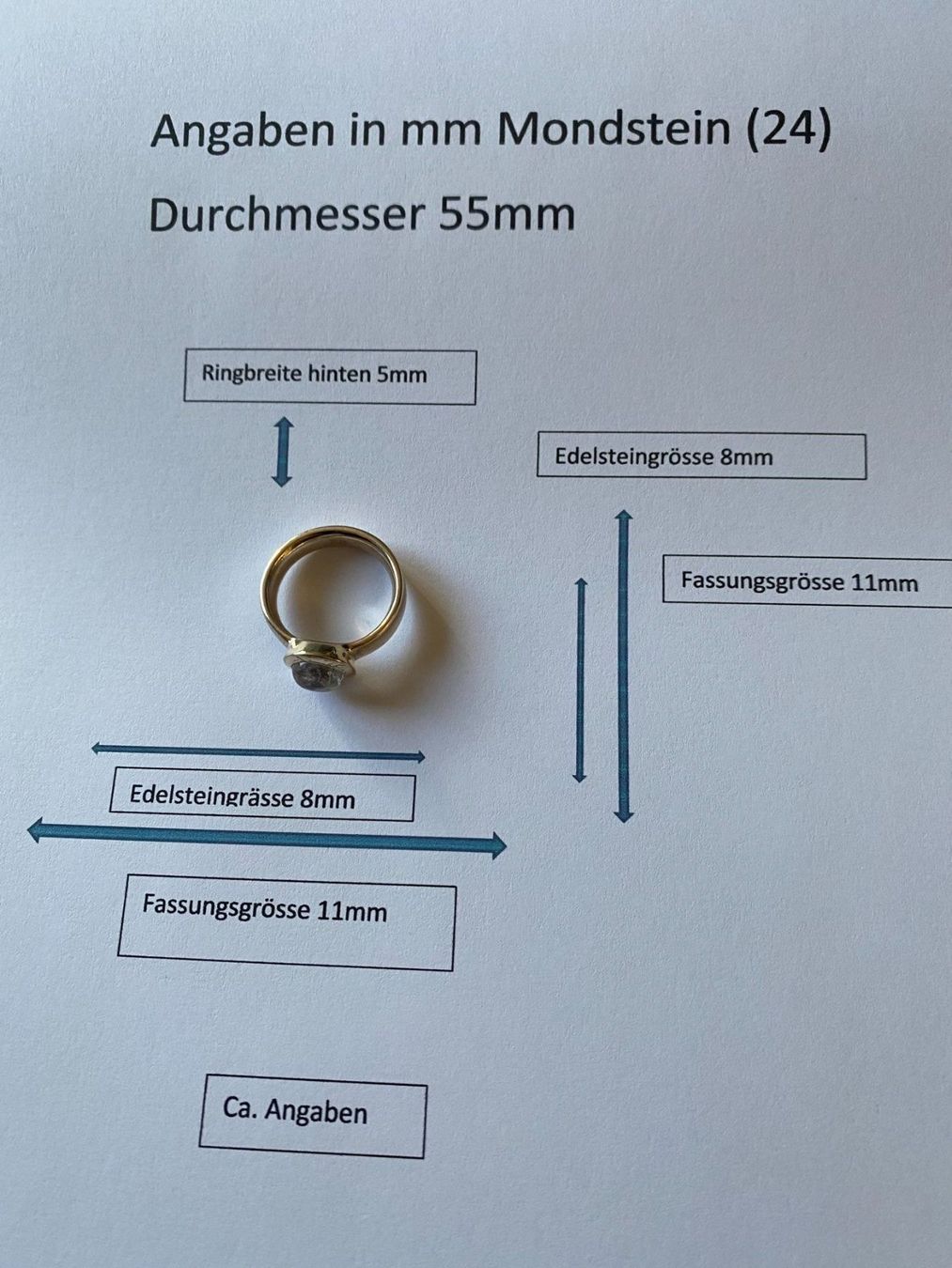 Ringe: Ring, Silber/Mondstein, Druchm.55mm (24) – Neu (gemäss Beschreibung) aus Muri b. Bern von Silberqualle 3