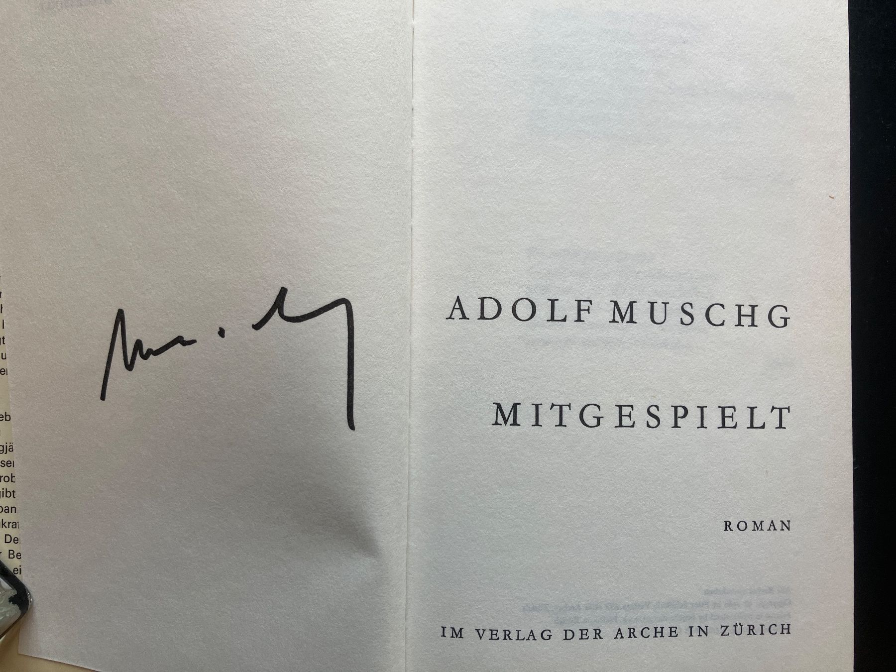 Libri: Mitgespielt. A. Muschg, 1969 – Usato da Wangen ZH venduto da day01 2