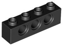 Lego 10x  Lochbalken 1x4 (3701) schwarz