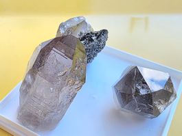 Mineralien Quarz 3 Stück Binntal