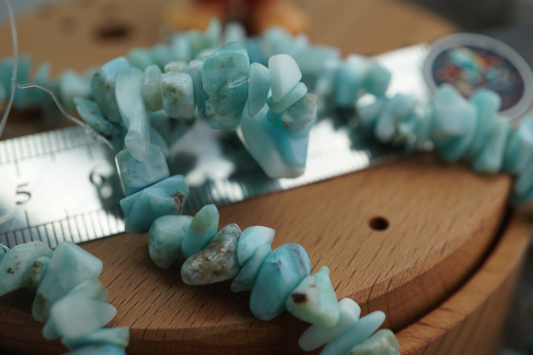 Minerali & Pietre curative: Larimar Spliter Strang  Räumung (1)    ab 1.- – Nuovo (secondo la descrizione) da Eschenbach SG venduto da topstone 8