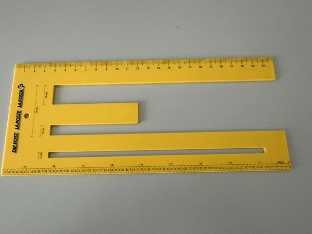 Schablonen: Mass-Schablone - seltenes Original der Schweizerischen Post – Gebraucht aus Horw von Esma8