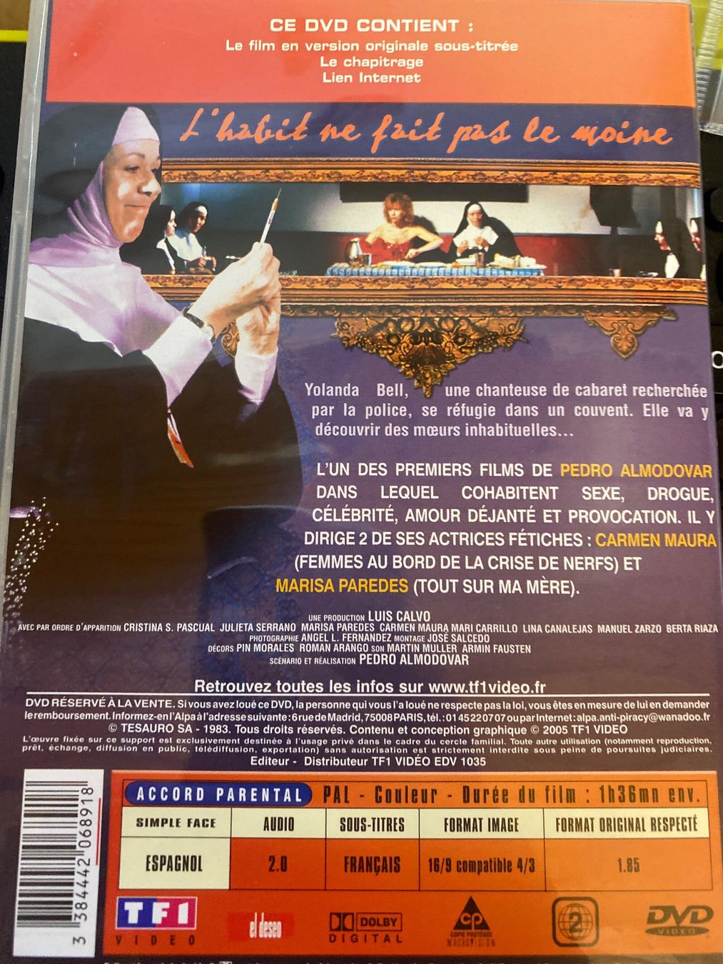 Tutti i DVDs: DVD Dans les Ténèbres - Pedro Almodovar – Usato da Le Brassus venduto da cinema13 1