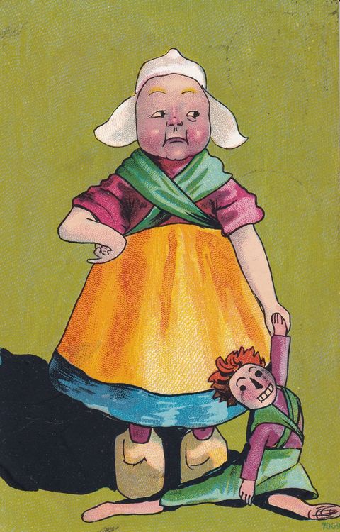 Bernoulli/Basel: Holländer-Mädchen mit Puppe • Litho-AK | Kaufen auf ...