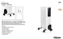 ÖLRADIATOR 7 Rippen - 1500 Watt - KA-5177