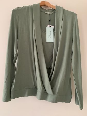 Anna Field , élégant cache-cœur vert olive, taille M