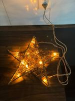 Deko Weihnachten Lichter Stern goldfarbig