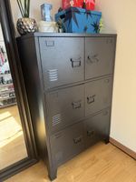 Industrial Style Metal Locker Cabinet - Black Storage Unit