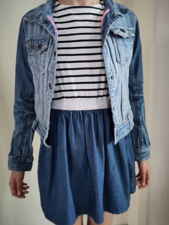 Kleiderset: Kleid+JeansJacke- aus Baumwolle -10 Jahre