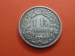 1 Fr. 1908  -  Ungereinigt  -