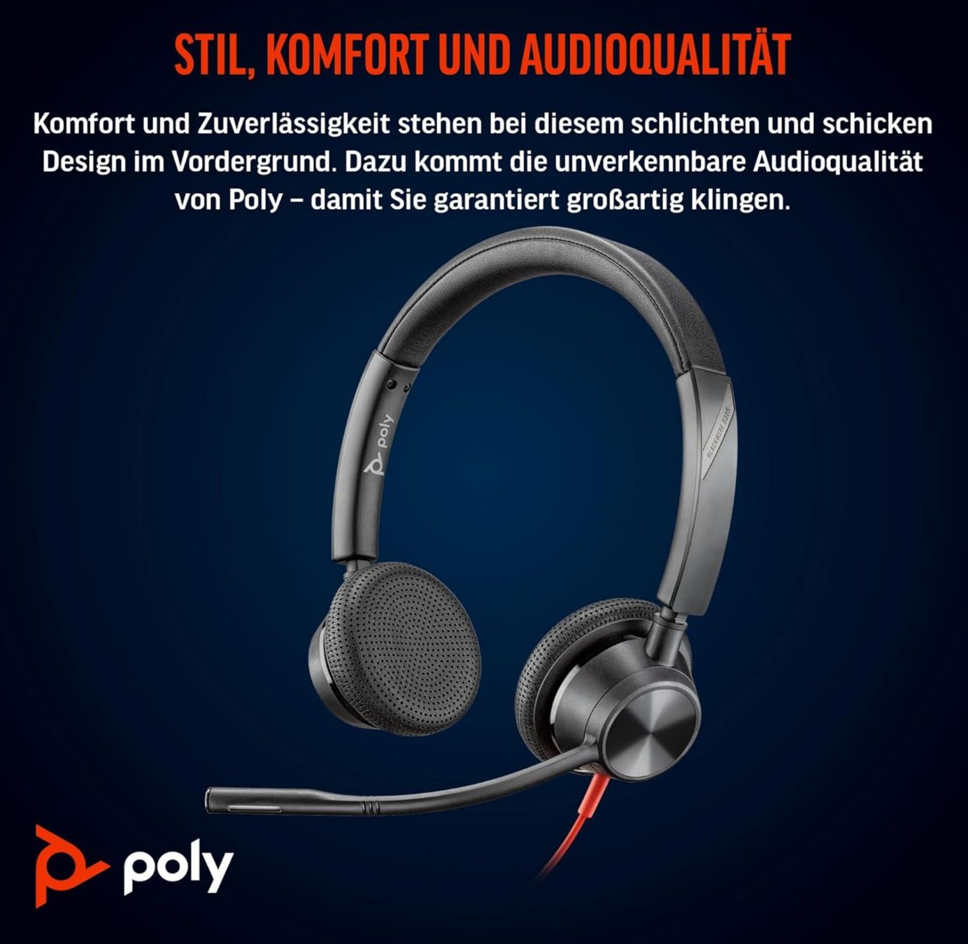 Plantronics Kopfhörer: Headset - POLY Blackwire 3325 USB-A – Neu und originalverpackt aus Emmen von Highlife_Technik