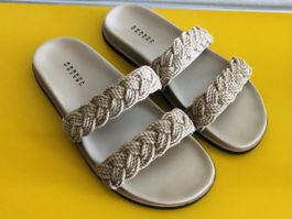 Slides Sandalen von Serena Uziyel Zopf Natur 40, wie neu 