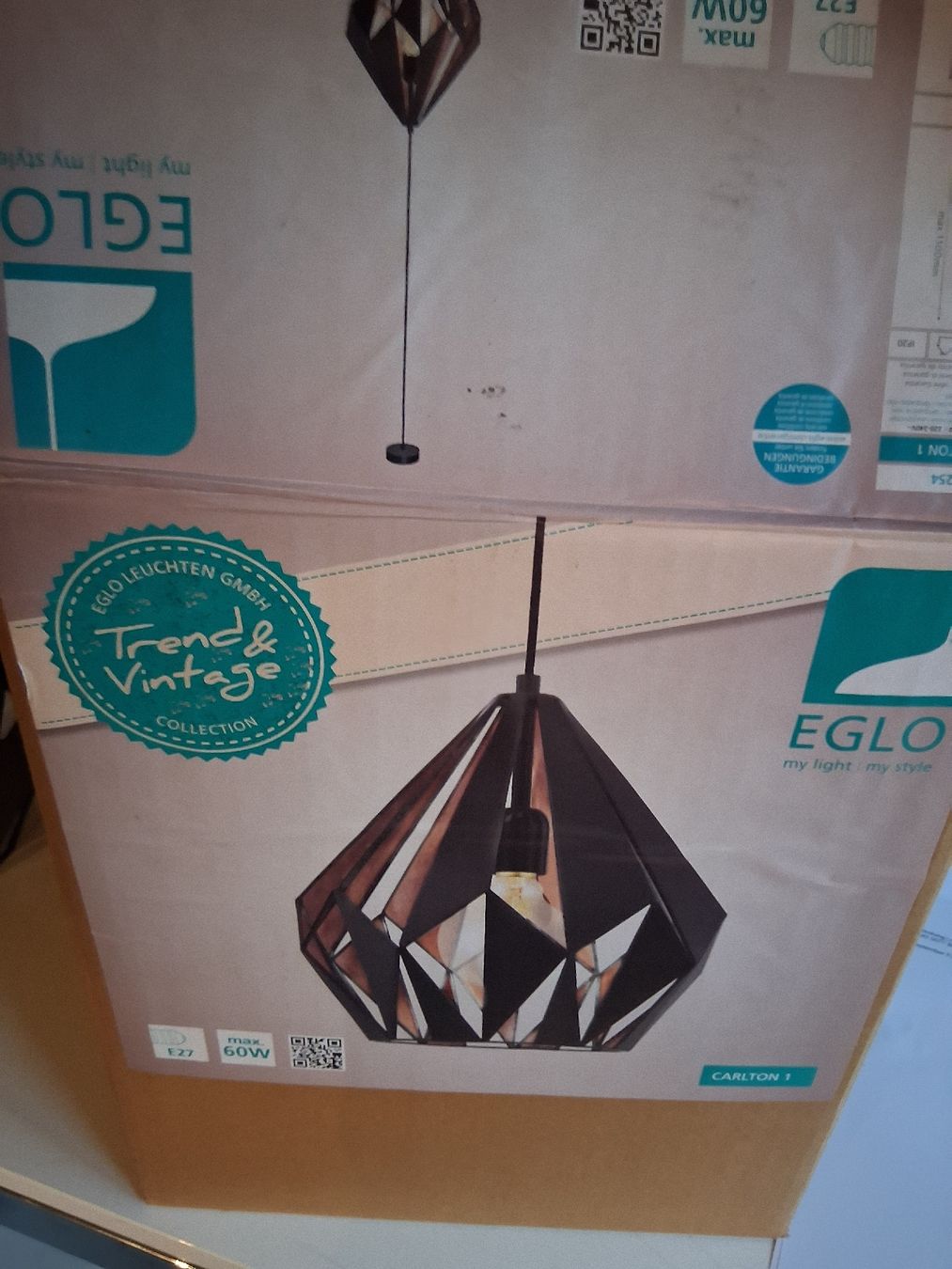 Eglo Lampadari & plafoniere: Pendelleuchte Eglo Carlton 1 schwarz E27 – Usato da Eschenbach LU venduto da SirCroci-Cardshop 3