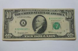 USA ++ 10 Dollars 1969, selten mit Stern in Nummer