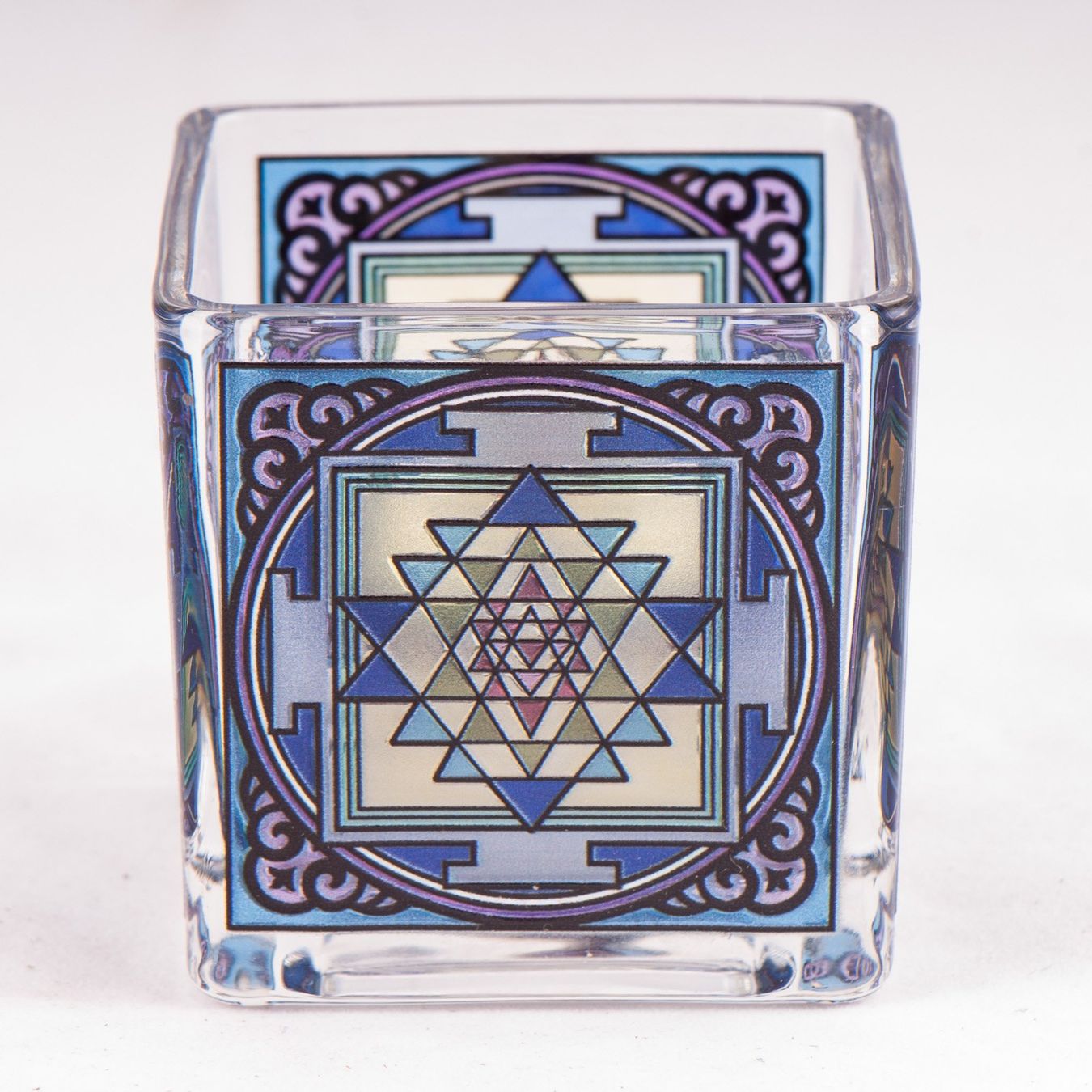 Kerzenständer: Teelichtglas - Shri Yantra – Neu und originalverpackt aus Mauren von Yeelen