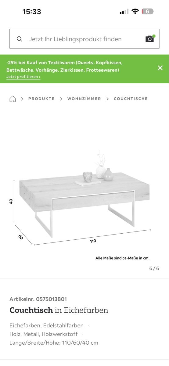 Tavoli: Couchtisch in Eichefarben – Nuovo e nell'imballaggio originale da Kappelen venduto da misterwilson 3