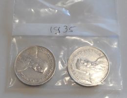 Lot de 2 pièces de 5.-- CHF 1935