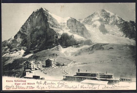 Cartes postales: Kleine Scheidegg, Ortsansicht mit Eiger  – D'occasion à Berlin par bartko-reher