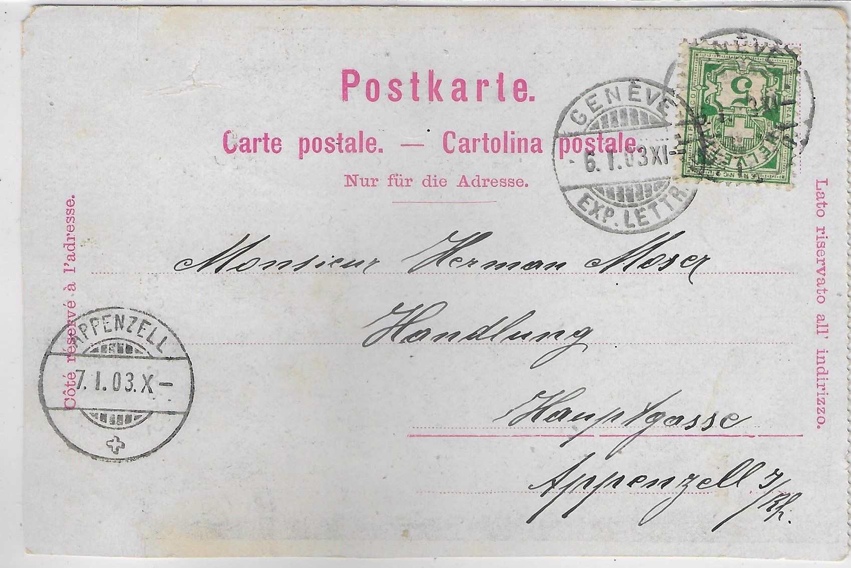 Cartoline postali: Geneve - Rue du Marche - animee – Usato da Ettingen venduto da Kartenplanet 1