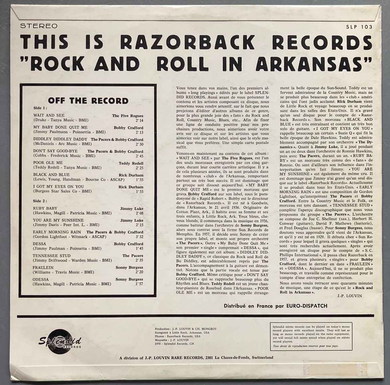 Dischi in vinile: DIVERS ARTISTES - THIS IS RAZORBACK RECORDS – Usato da Poliez-Pittet venduto da Newtown-Records 1