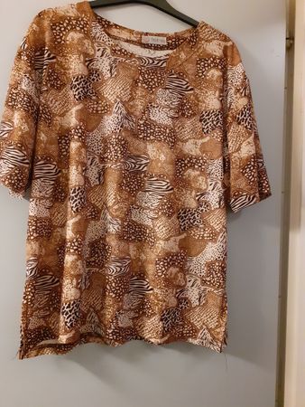 Damen T-Shirt Animal Print braun Grösse XL