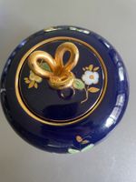 Antike Blaue Vintage Dose mit Golddekor, Rarität!