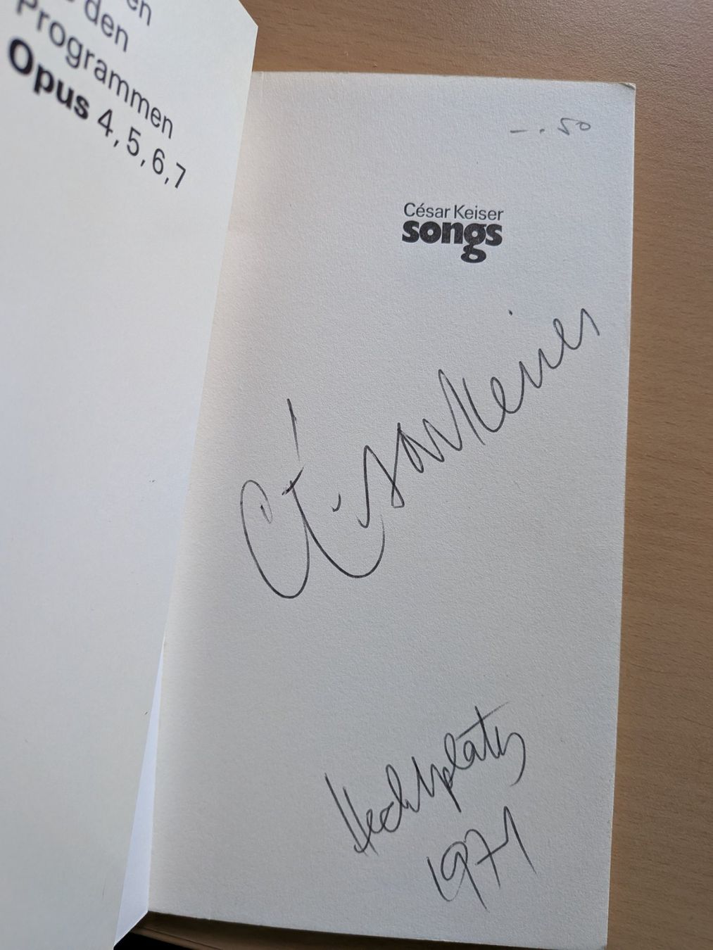 Libri: César Keiser: Songs – Usato da Rotkreuz venduto da eulennest 1