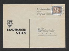 Olten illustrierter Brief Stadtmusik 26.6.1945