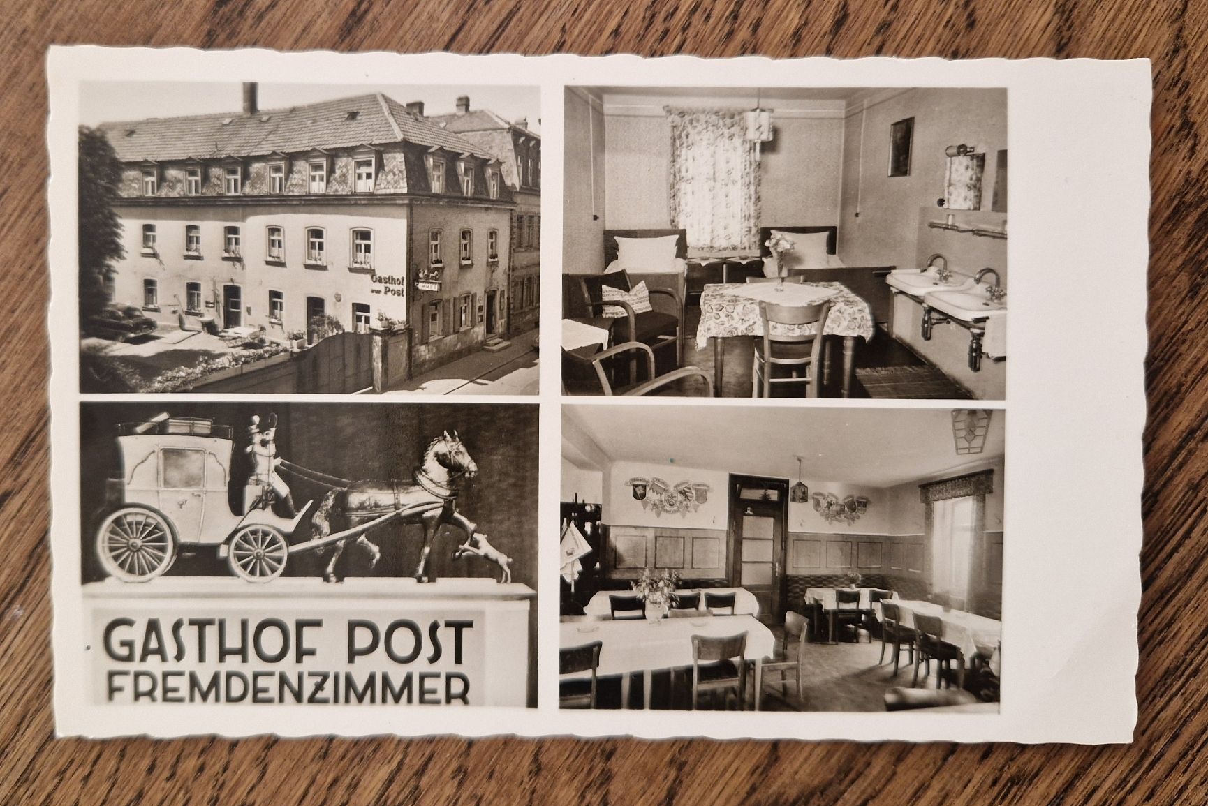 Cartoline postali: Gasthaus zur Post, Bamberg 1953 – Usato da Ebikon venduto da Donar50