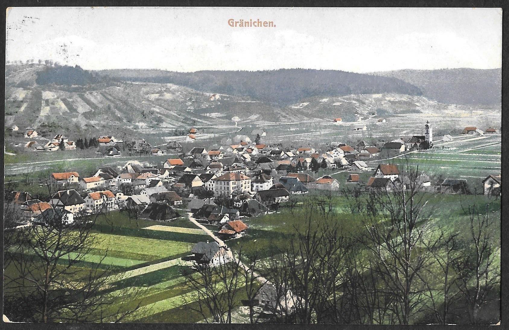 Cartoline postali: Gränichen Gesamtansicht – Usato da Olten venduto da clotaldi