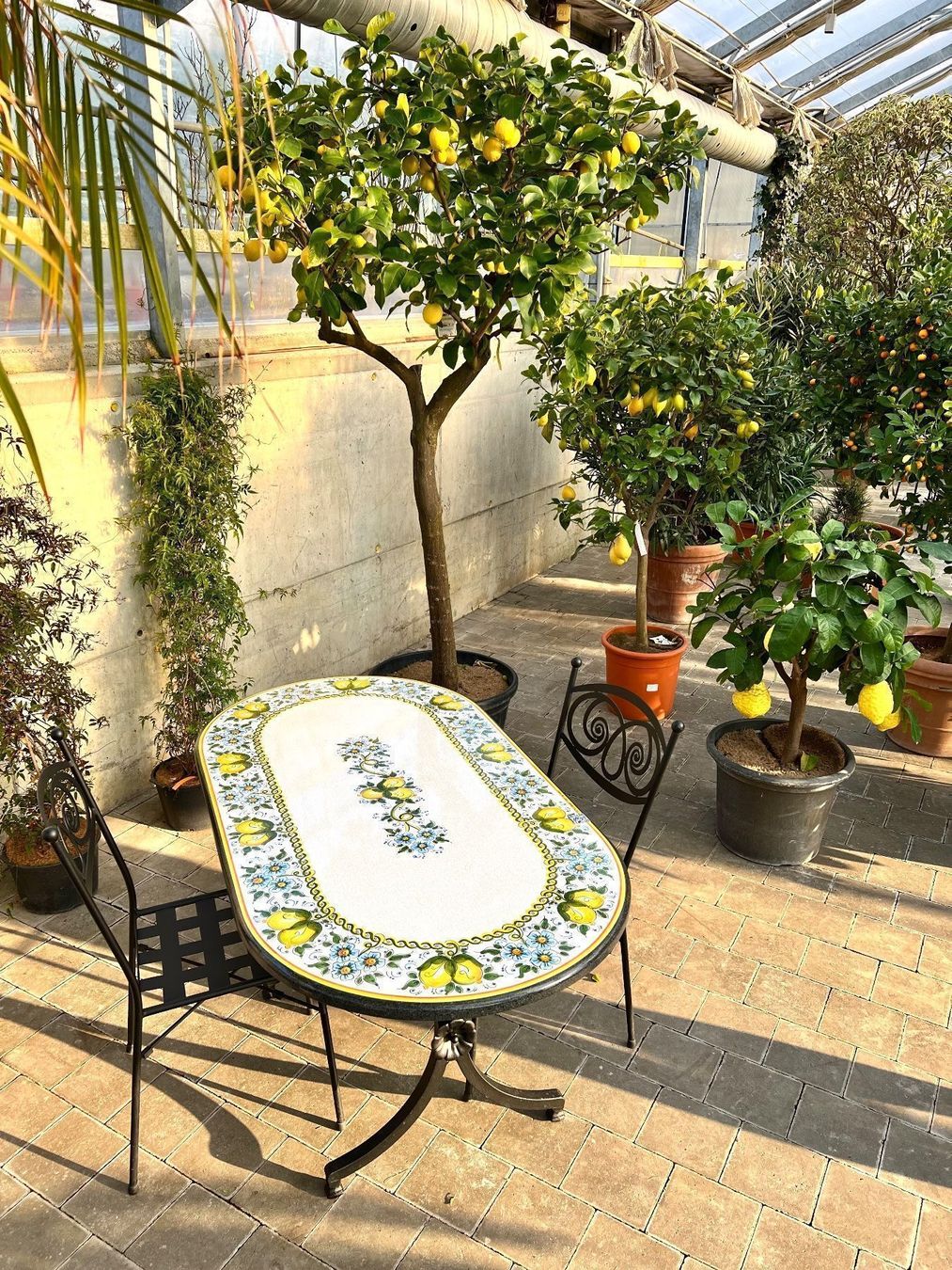 Tische: Lava Tisch oval mit Zitronen & Blumen – Neu (gemäss Beschreibung) aus Höri von ArtelavicaGmbH 1