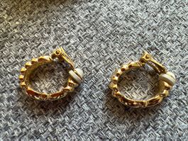 vintage Swarovski Ohrclips mit Strass vergoldet