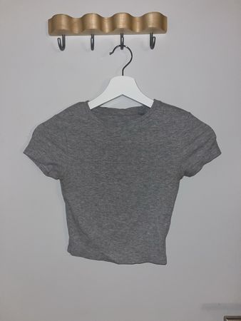 Graues bauchfreies T-Shirt, grösse XXS