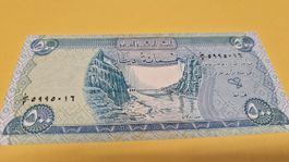 Original Irakische Banknote 500 Dinar, Top