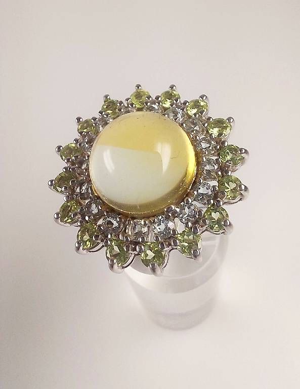 Anelli: Ring Silber mit Citrin, Weisstopas und Peridot – Usato da Stans venduto da wer_fd5f 6