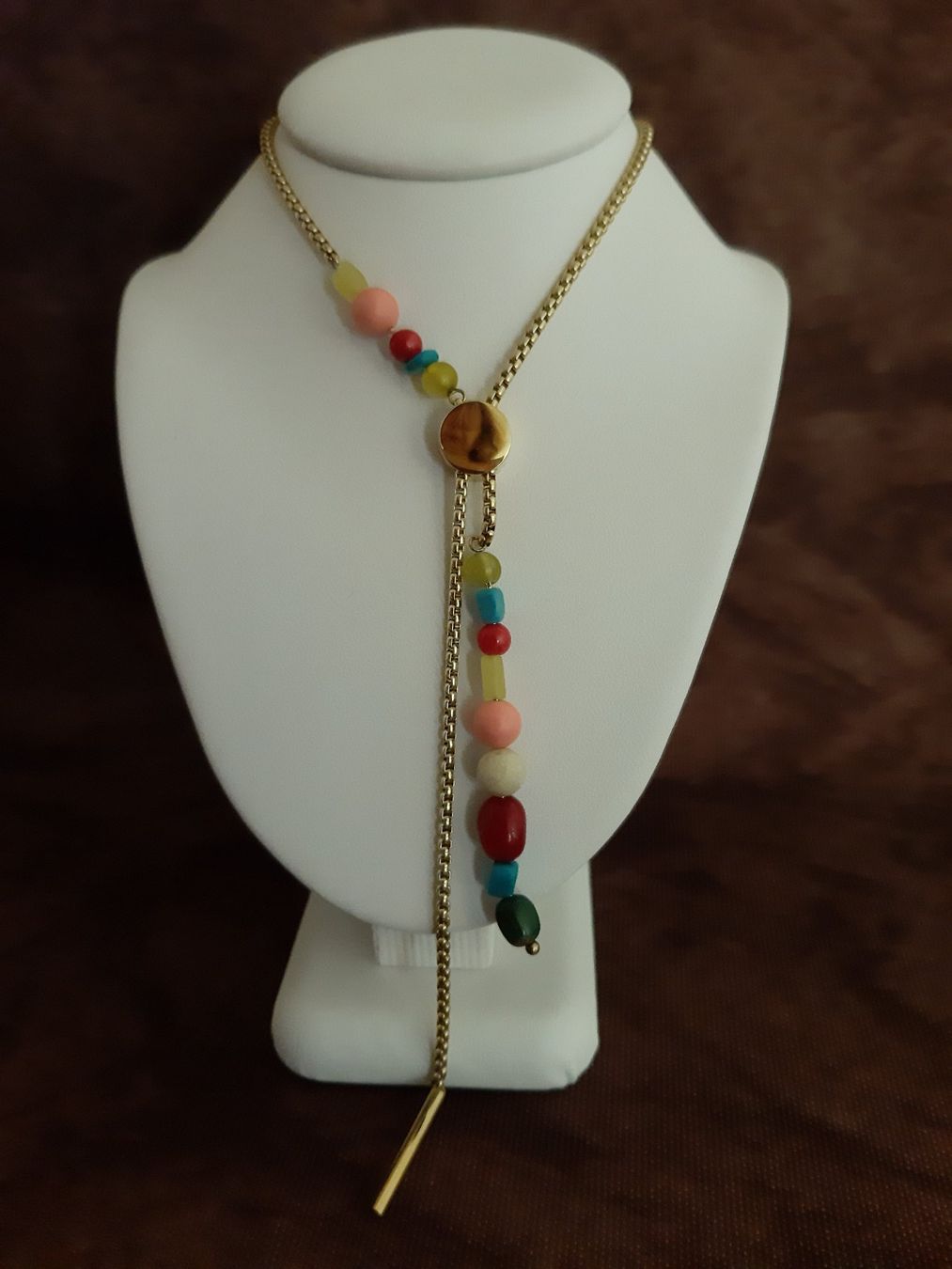 Energetix Catenine: Collier doré avec pierres multicolores – Nuovo (secondo la descrizione) da Savigny venduto da Isacefa 2
