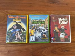 3 DVD Wallace & Gromit und Shaun das Schaf