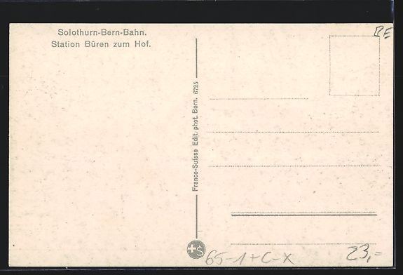 Cartoline postali: Büren zum Hof, Bahnhof der Solothurn-Be – Usato da Berlin venduto da bartko-reher 1
