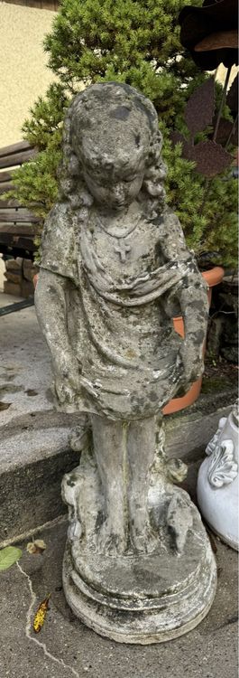 Antike Steinfigur Mädchen Garten Deko Vintage Nostalgie Kaufen auf